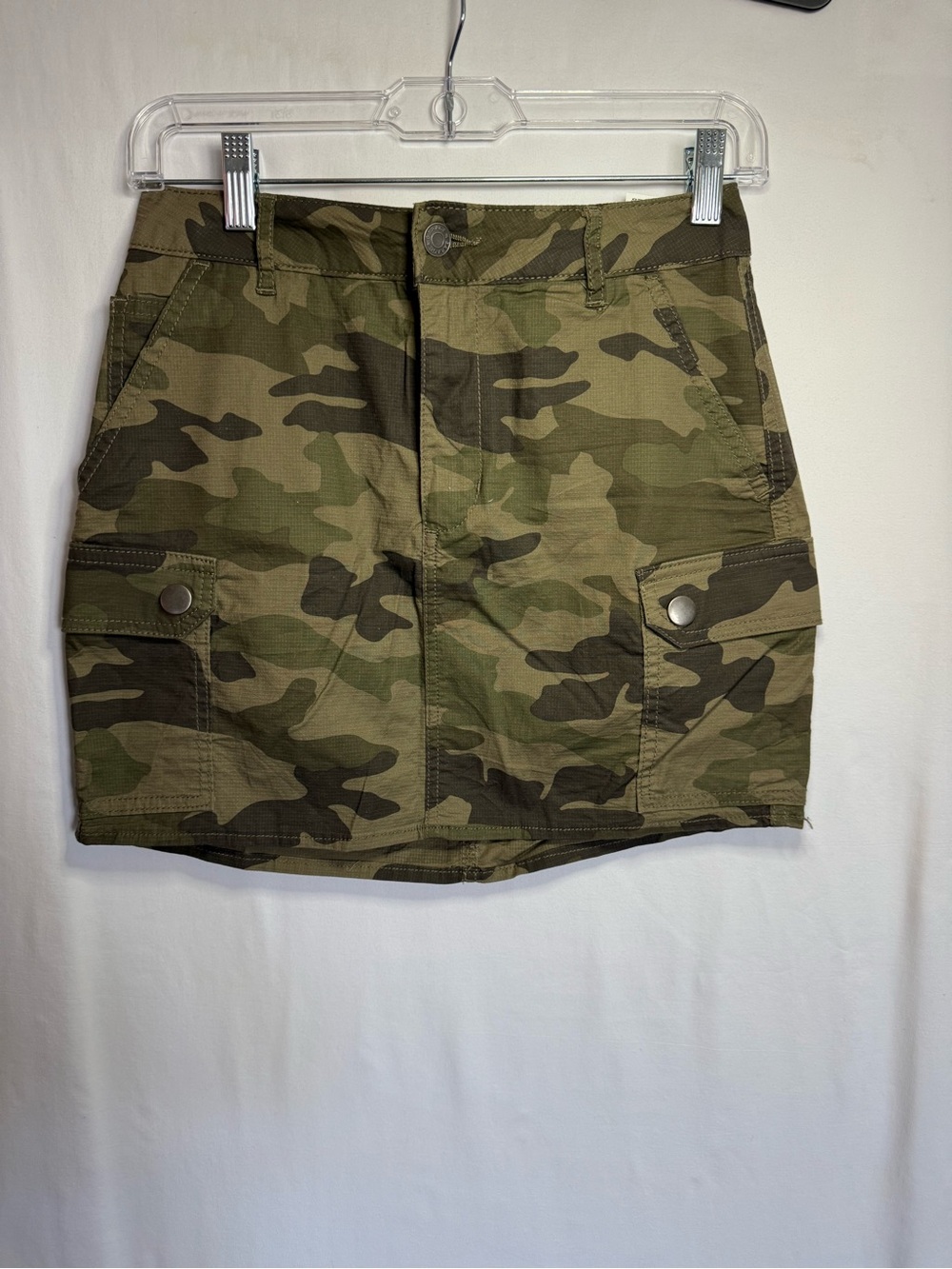 Women's Garage Camo Cargo Mini Skirt - Olive Green